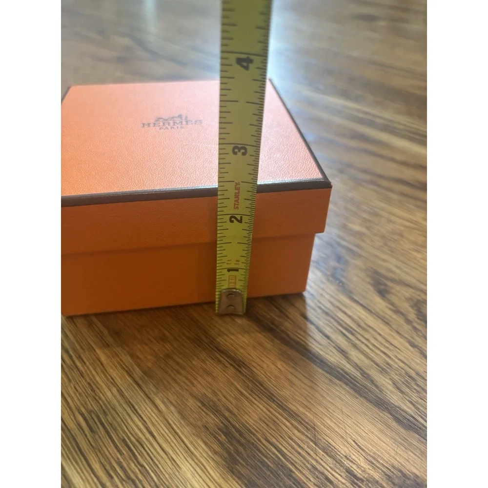 Hermes Authentic Empty Orange Jewelry Box Felt Pouch 4